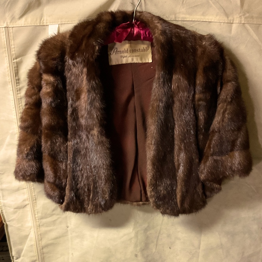 Arnold Constable vintage fur coat/jacket shawl designer name